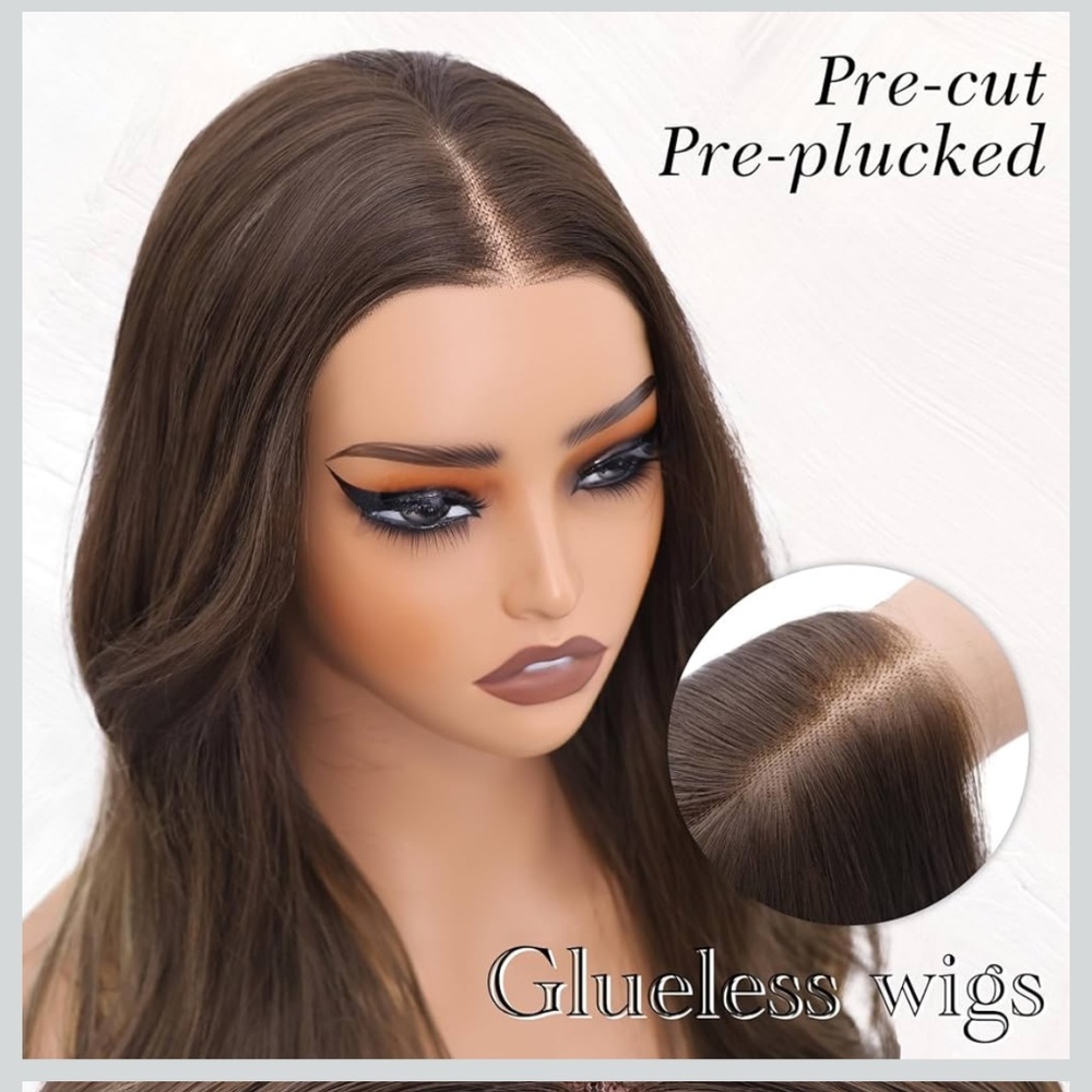 (2) Two 22”  Wig Style: Synthetic Lace Front Wig, Glueless Wig, 13x4 Lace Front - Picture 5 of 10